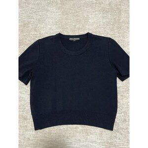 St John Basics Black Short Sleeve Sweater Top M